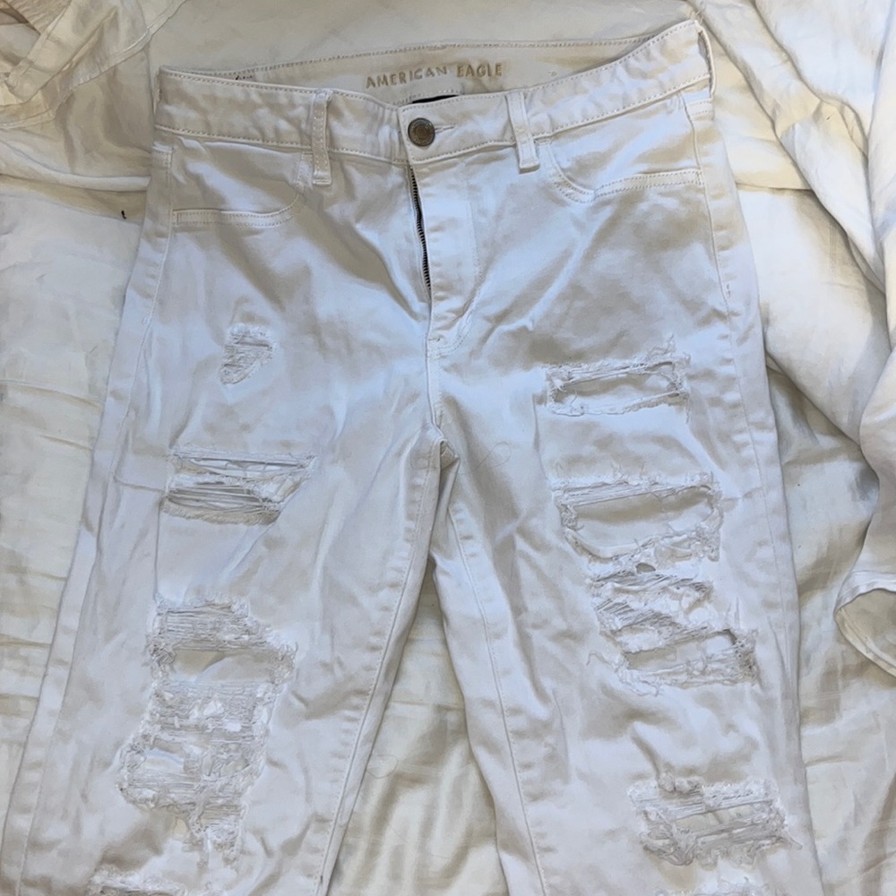 american eagle white skinny jeans